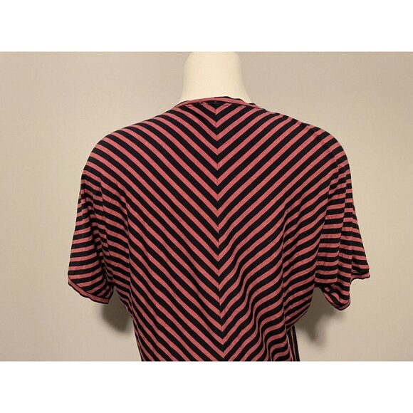 BCBG Max Azria "Portia" Red and Navy Striped Knit Top, Size S - Picture 3 of 7